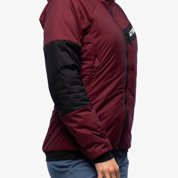 Cumpăra Geaca izolată pentru femei adidas TERREX Techrock Stretch PrimaLoft Hooded Jkt - shadow red/black