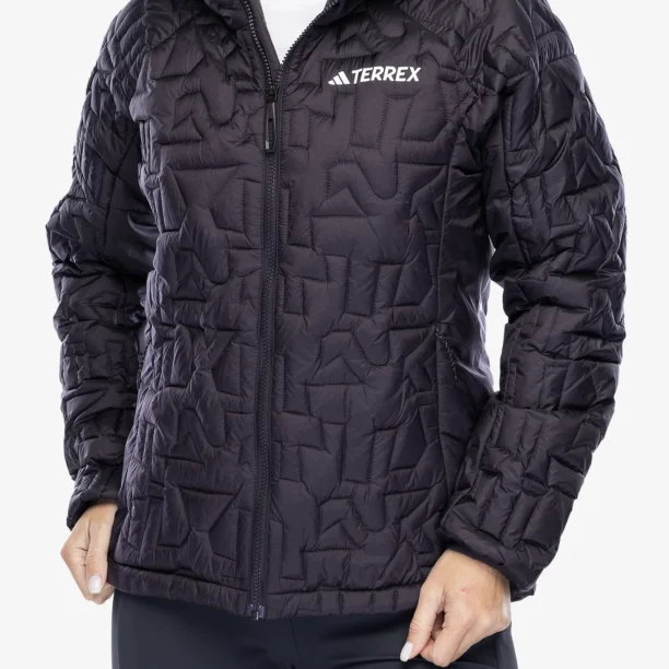 Geaca izolată pentru femei adidas TERREX Xperior PrimaLoft Loose Fill Insulated Hooded Jkt - aurora black