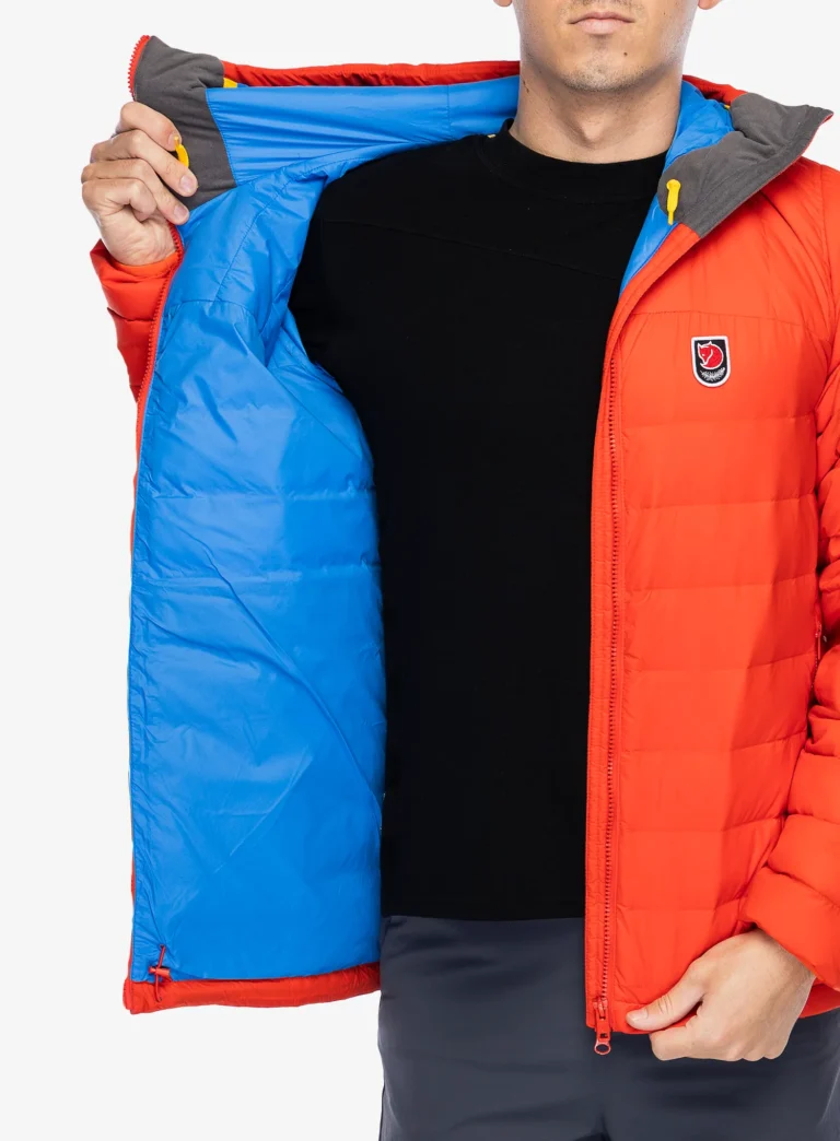 Geaca matlasata Fjallraven Expedition Pack Down Hoodie - flame orange/un blue - imagine 6