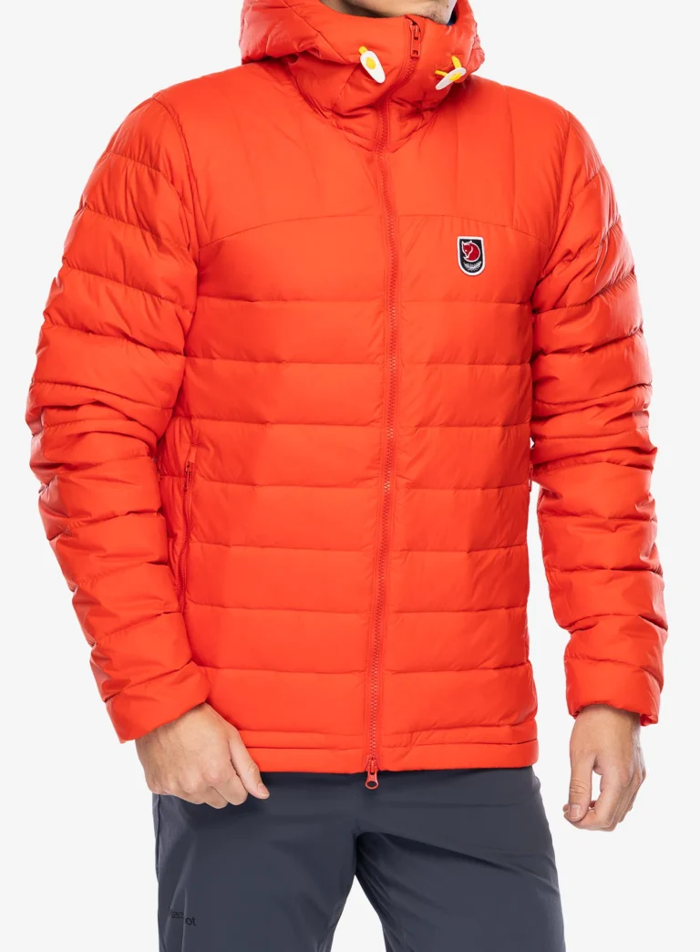 Geaca matlasata Fjallraven Expedition Pack Down Hoodie - flame orange/un blue