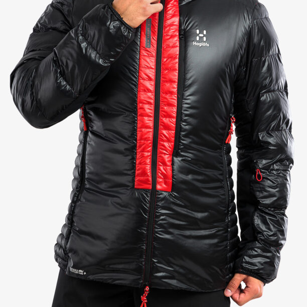 Geaca matlasata Haglofs L.I.M ZT Down Jacket - true black/zenith red