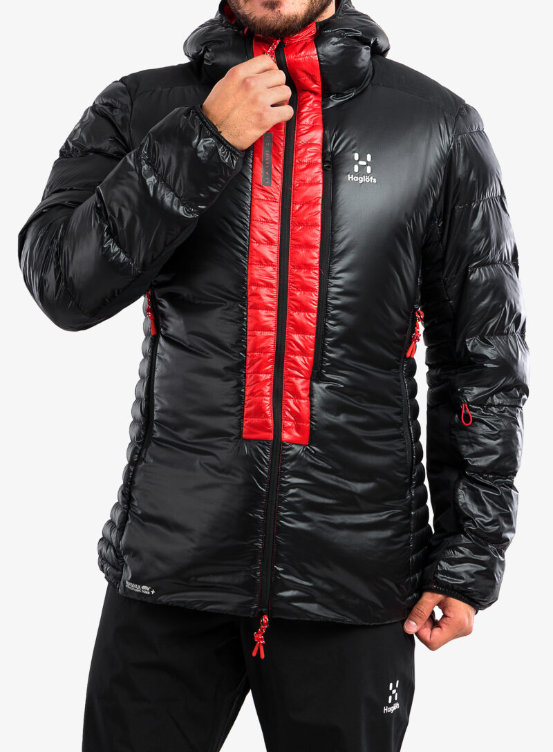 Geaca matlasata Haglofs L.I.M ZT Down Jacket - true black/zenith red