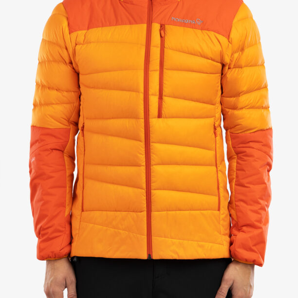 Geaca matlasata Norrona Falketind Down750 Hood - orange popsicle/arednalin