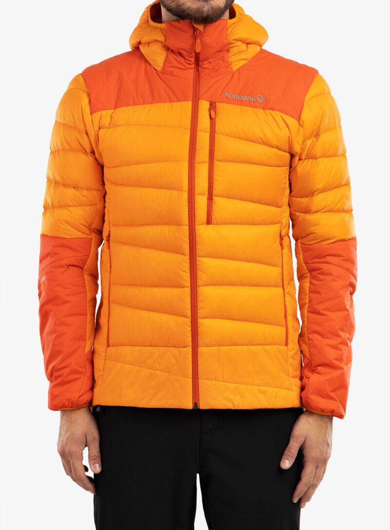 Geaca matlasata Norrona Falketind Down750 Hood - orange popsicle/arednalin