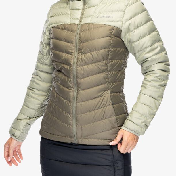 Original Geaca matlasata femei Columbia Westridge Hooded Down Jacket - safari/stone green