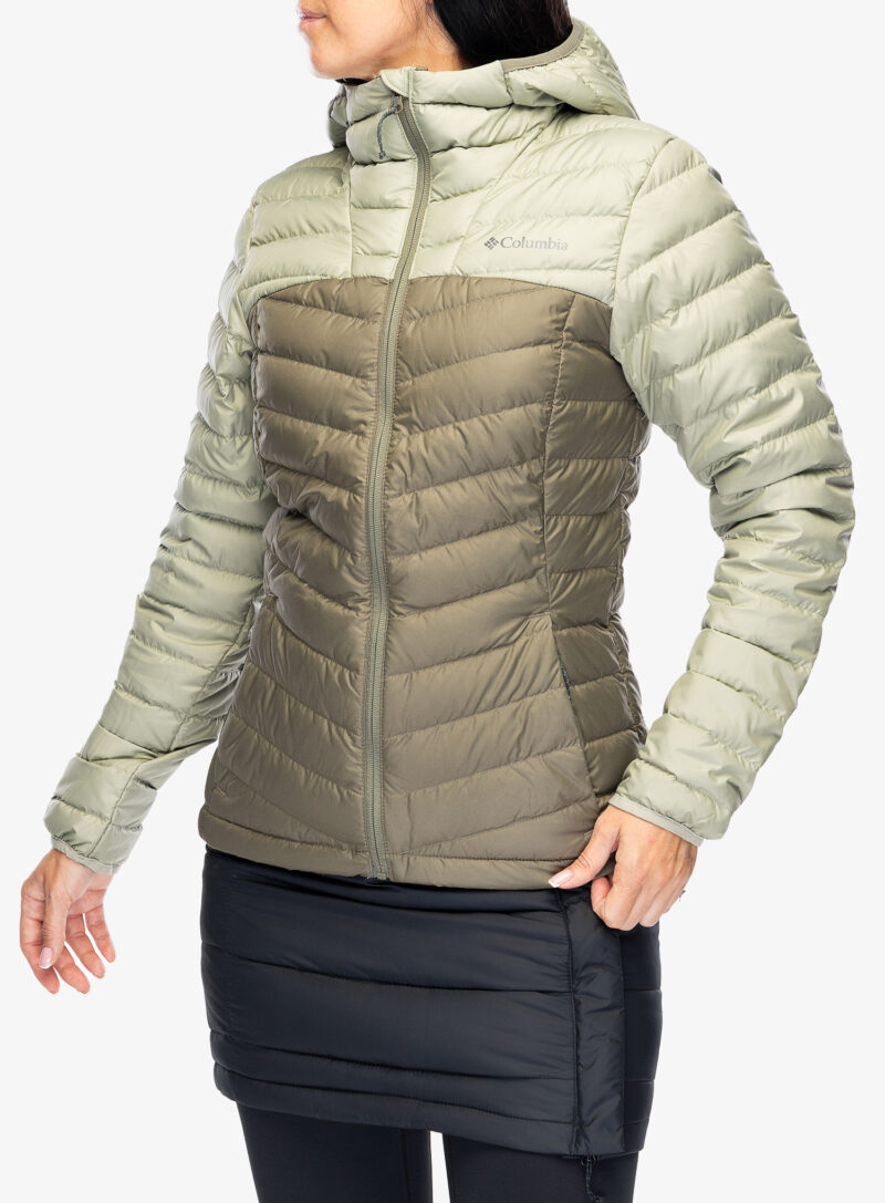 Original Geaca matlasata femei Columbia Westridge Hooded Down Jacket - safari/stone green