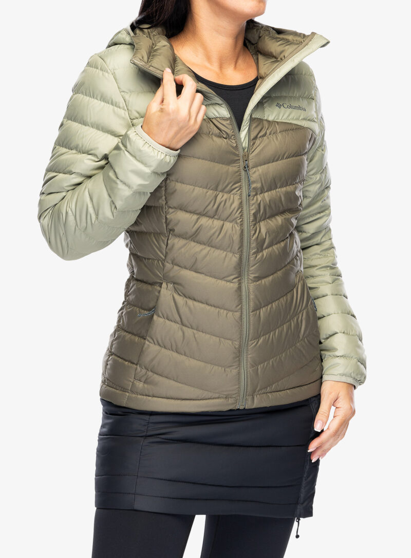 Geaca matlasata femei Columbia Westridge Hooded Down Jacket - safari/stone green