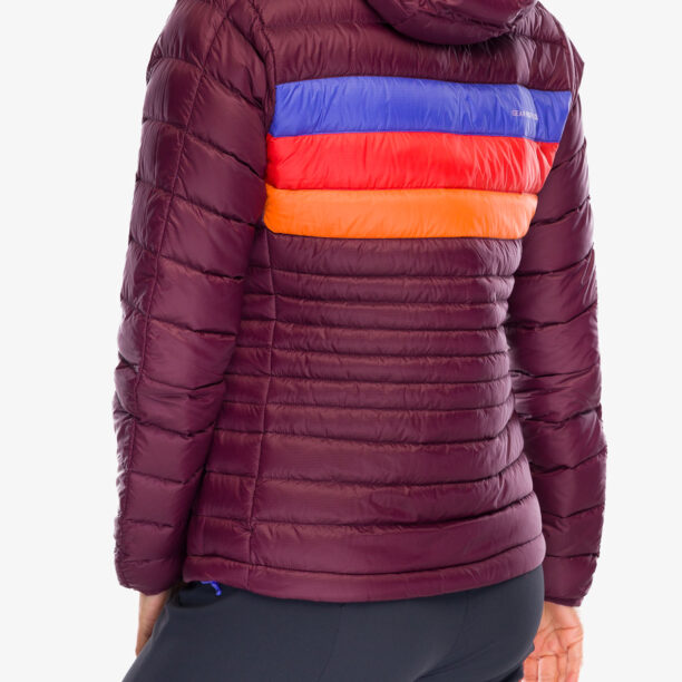 Geaca matlasata femei Cotopaxi Fuego Down Hooded Jacket - wine stripes preţ