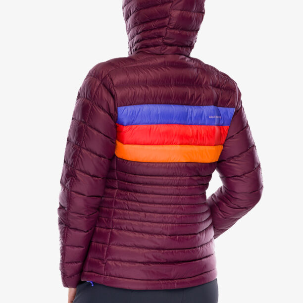 Original Geaca matlasata femei Cotopaxi Fuego Down Hooded Jacket - wine stripes