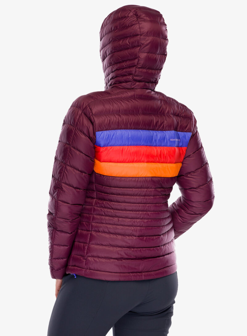 Original Geaca matlasata femei Cotopaxi Fuego Down Hooded Jacket - wine stripes