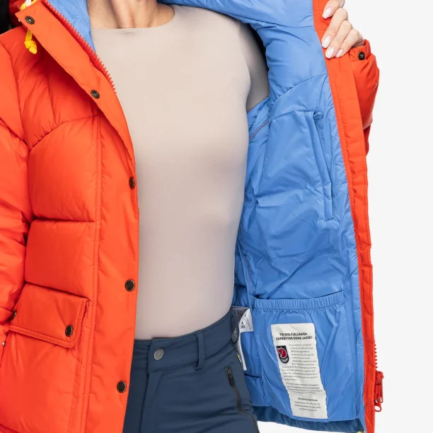 Preţ Geaca matlasata femei Fjallraven Expedition Down Lite Jacket - flame orange/un blue