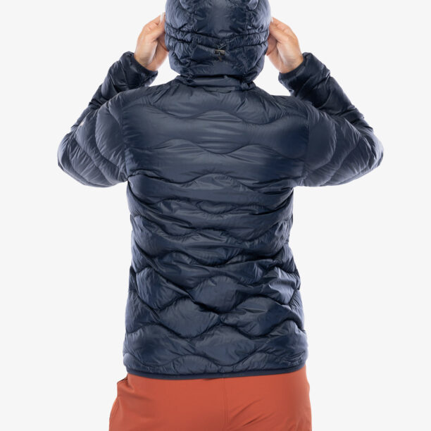 Original Geaca matlasata femei Peak Performance Helium Down Hood Jacket - blue shadow/shadow