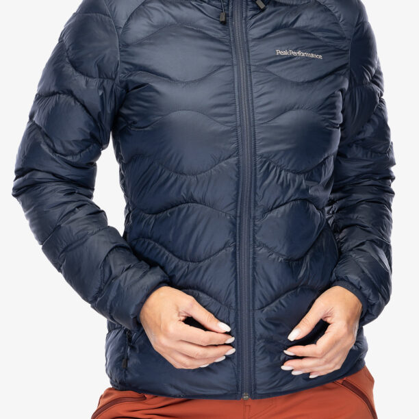 Geaca matlasata femei Peak Performance Helium Down Hood Jacket - blue shadow/shadow