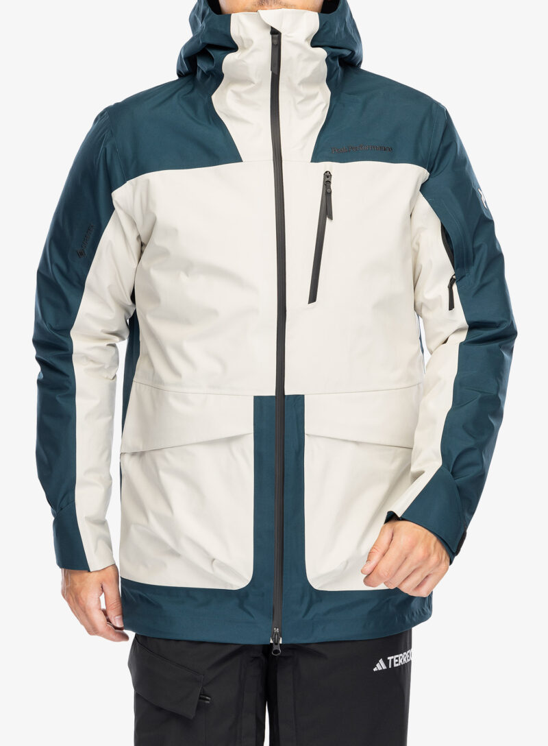 Geaca schi Peak Performance Vertical GORE-TEX 3L Jacket - infinity teel/sand fog