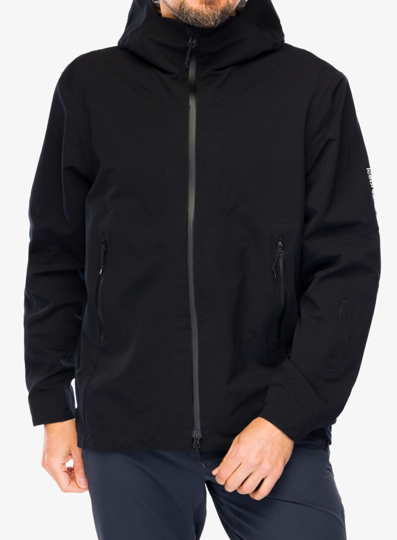 Geaca schi de tura barbati Icebreaker Merino Shell+ Peak Hooded Jacket - black