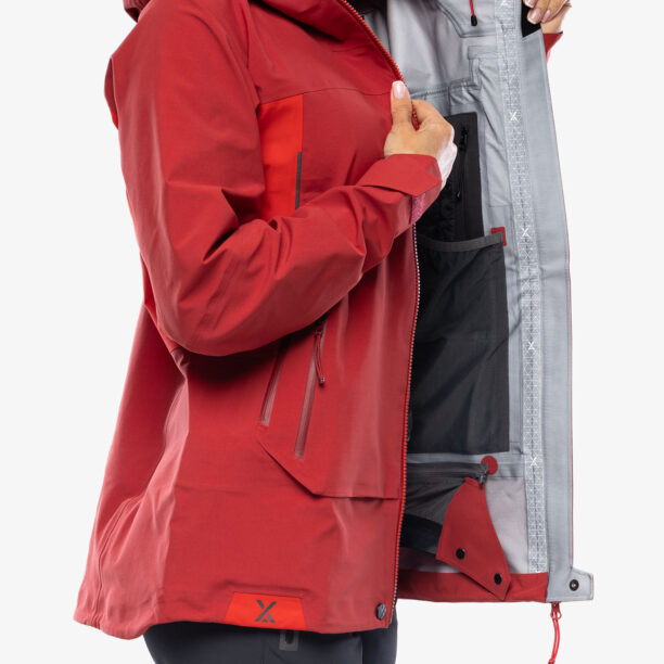 Original Geaca schi de tura femei Berghaus MTN Arete Descend GTX Jacket - red dahlia/goji berry