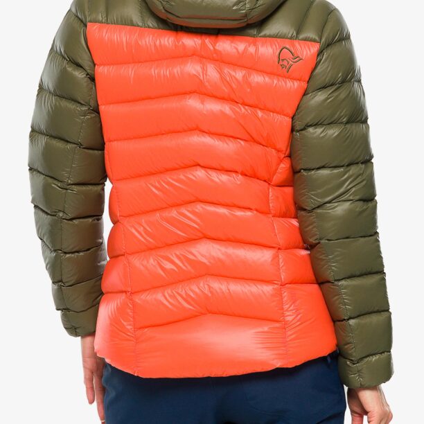 Geaca schi de tura femei Norrona Lyngen Down850 Hood - olive night/orange alert preţ