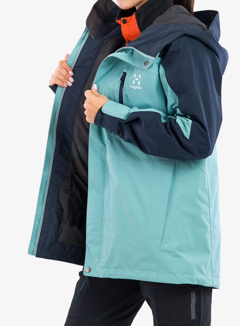 Original Geaca schi femei Haglofs Elation GTX Jacket - frost blue/tarn blue