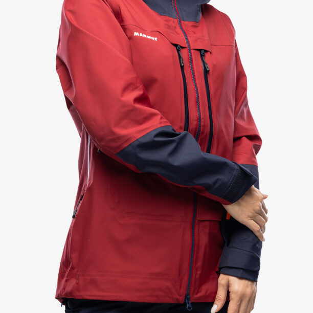 Cumpăra Geaca schi femei Mammut Haldigrat Air HS Hooded Jacket - blood red/marine