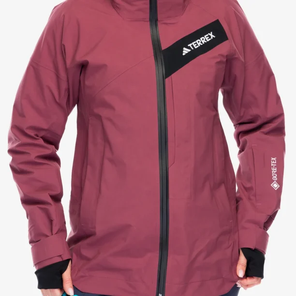 Geaca schi femei adidas TERREX Techrock 3L GORE-TEX C-Knit Jacket - quiet crimson