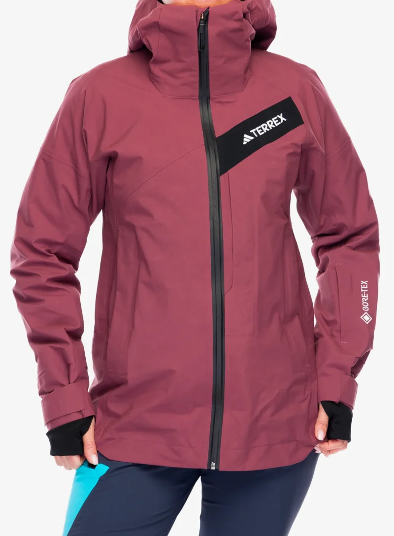 Geaca schi femei adidas TERREX Techrock 3L GORE-TEX C-Knit Jacket - quiet crimson