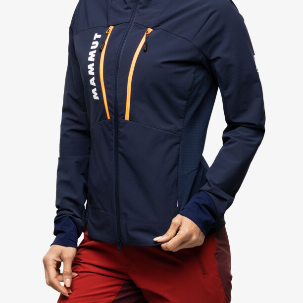 Cumpăra Geaca softshell femei Mammut Aenergy SO Hybrid Hooded Jacket - marine/vibrant orange