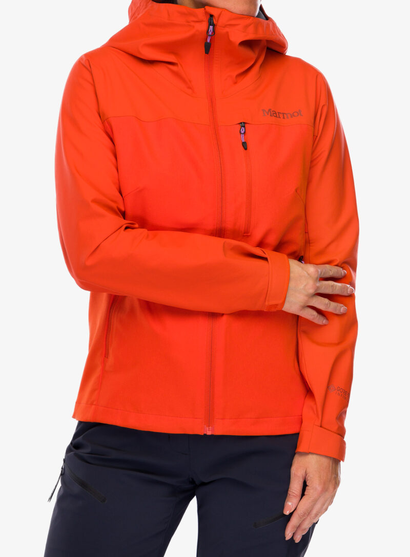 Geaca softshell femei Marmot ROM Hoody - red sun