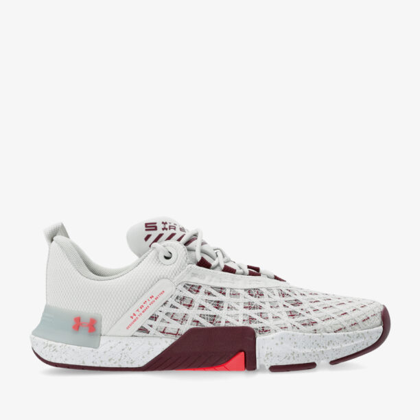 Ghete barbati Under Armour TriBase Reign 5 - white clay/deep red/beta