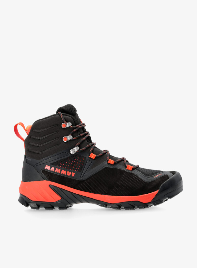 Ghete trekking barbati Mammut Sapuen High GTX - black/hot red