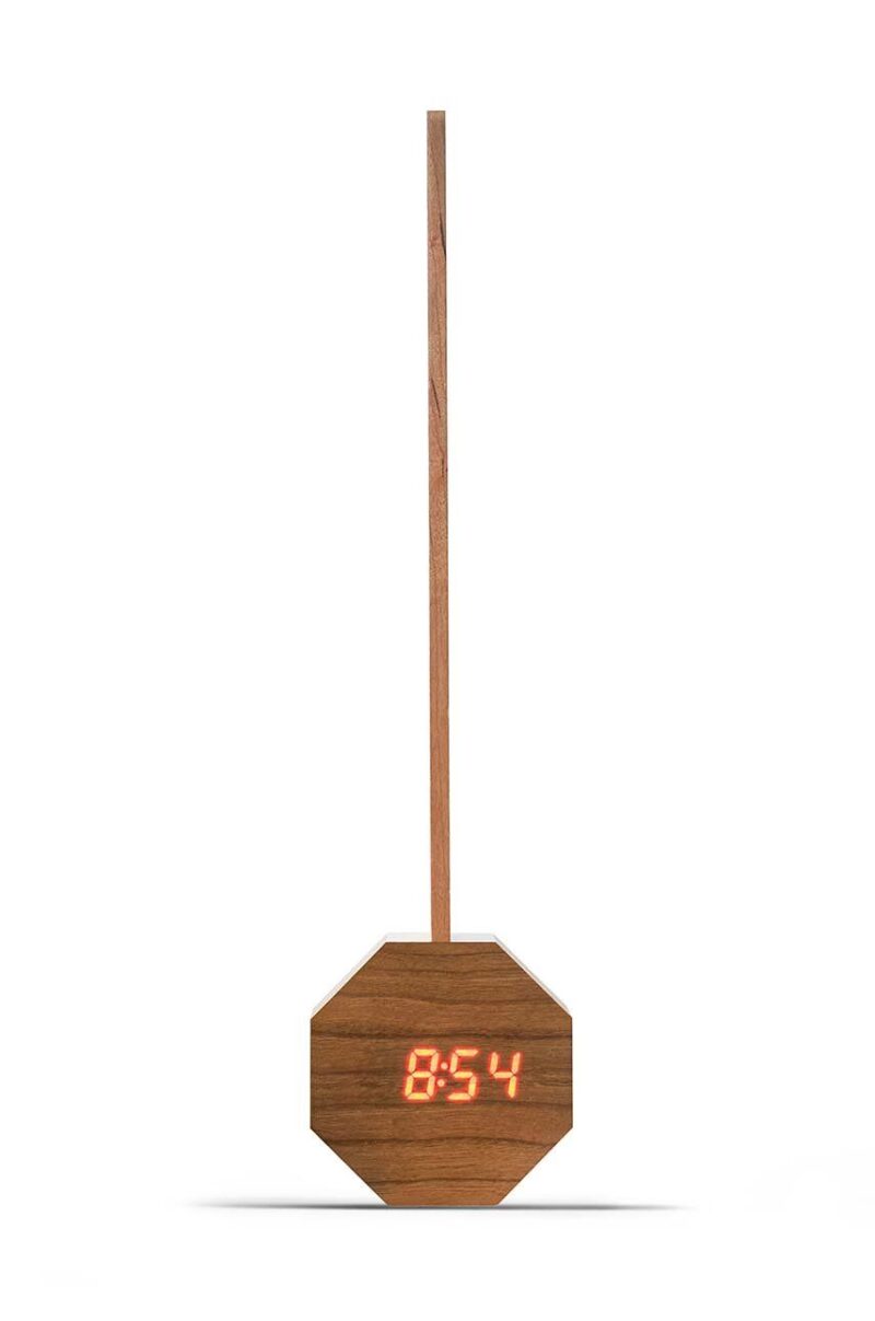 Gingko Design lampă fără fir cu ceas cu alarmă Octagon Plus Clock Desk Light