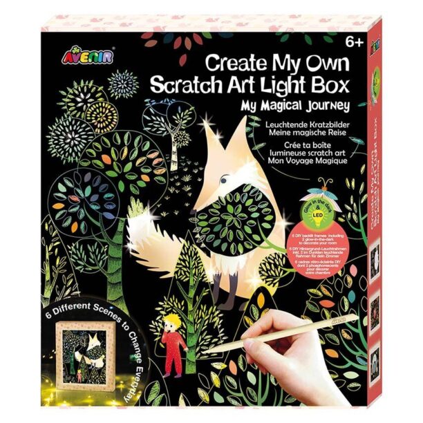 Graine Creative kit diy - cutie strălucitoare Scratch Art Light Box Magic Journey