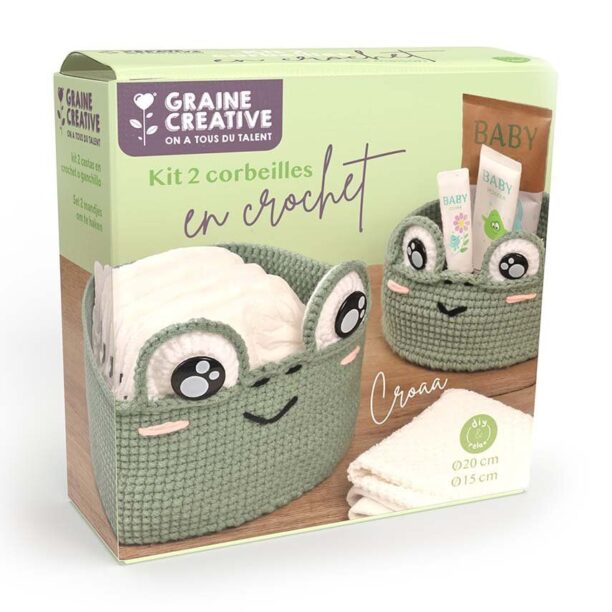 Graine Creative set de coșuri de croșetat diy Grenouille 2-pack