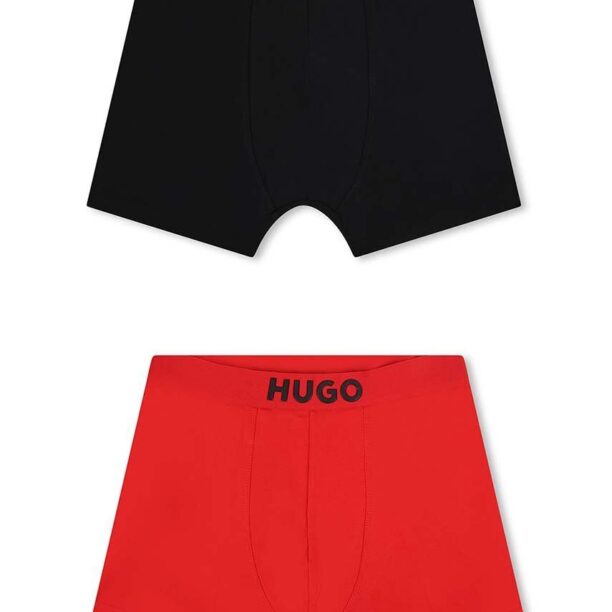 HUGO boxeri copii 2-pack culoarea negru