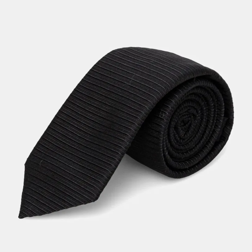 HUGO cravata de matase culoarea negru