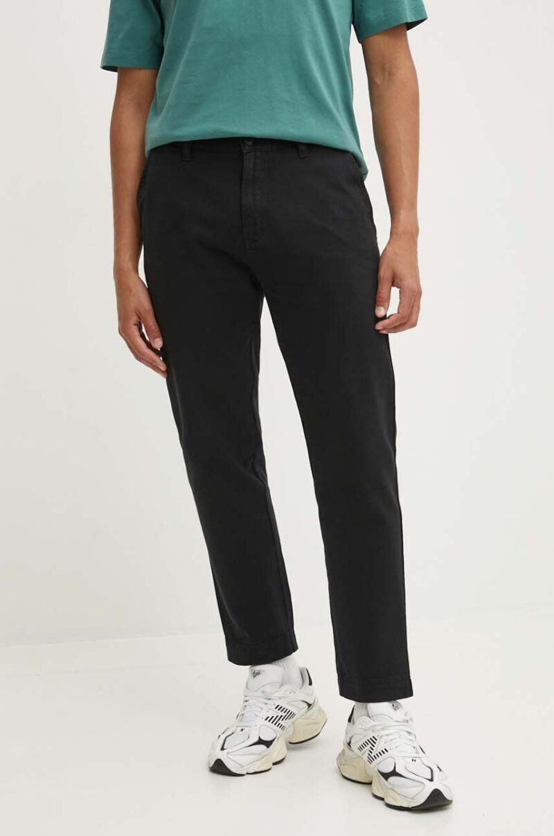 HUGO pantaloni de bumbac culoarea negru