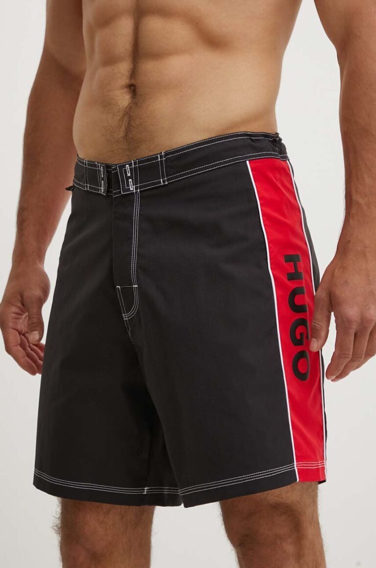 HUGO pantaloni scurti de baie culoarea negru