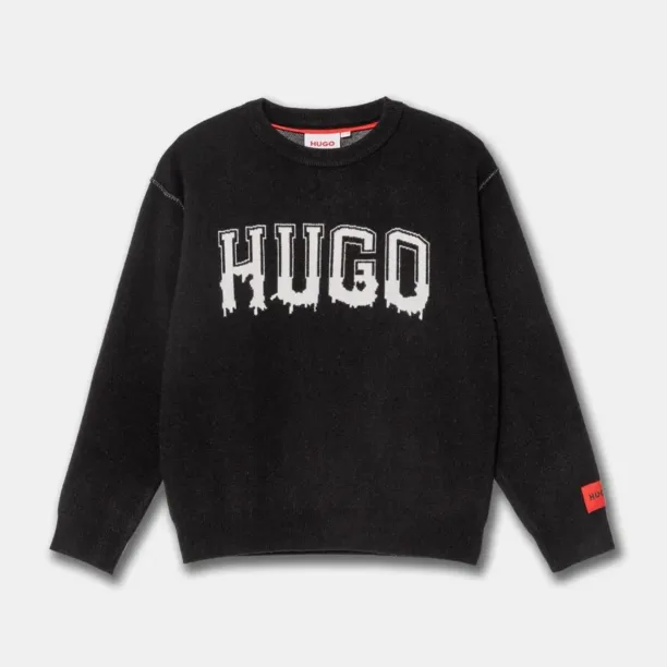 HUGO pulover culoarea negru