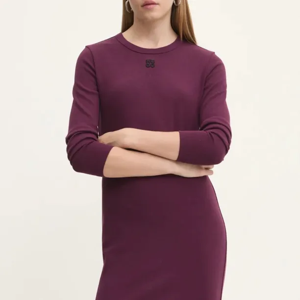 HUGO rochie culoarea violet