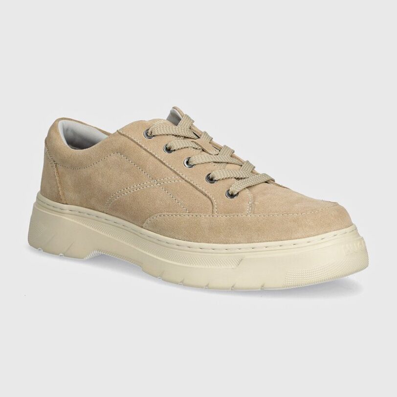 HUGO sneakers din piele intoarsă Urian culoarea bej