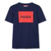 HUGO tricou de bumbac pentru copii culoarea albastru marin