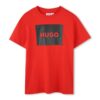 HUGO tricou de bumbac pentru copii culoarea rosu