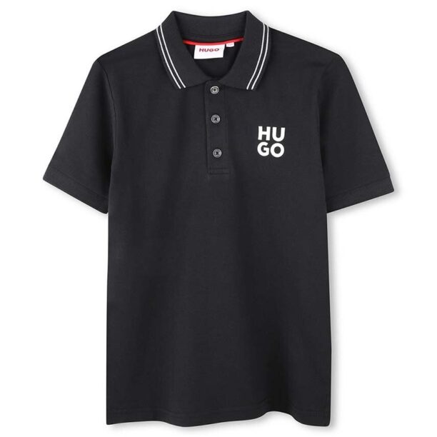 HUGO tricou polo copii culoarea negru