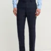 Hackett London pantaloni de lana culoarea albastru marin