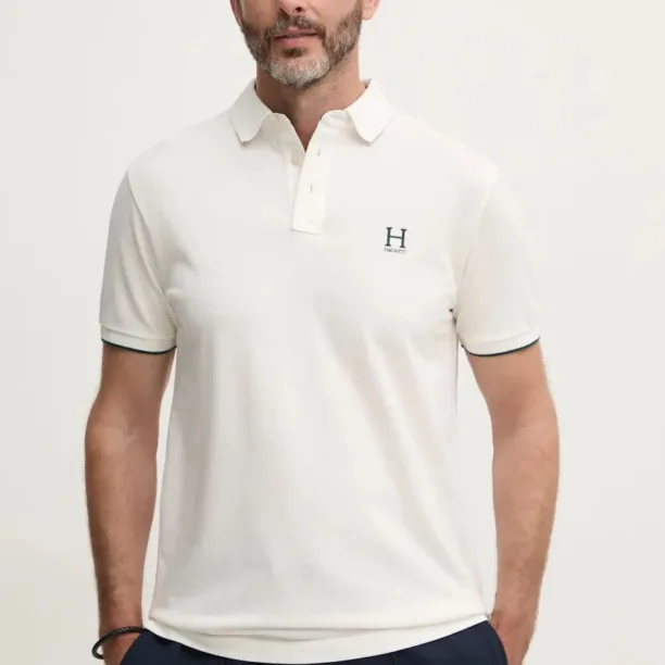 Hackett London polo de bumbac culoarea alb