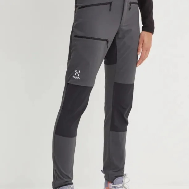 Haglöfs pantaloni de exterior Mid Slim culoarea gri