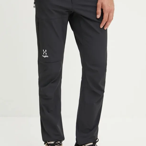 Haglöfs pantaloni de exterior Morän Softshell culoarea negru