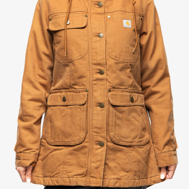 Haina femei Carhartt Loose Fit Weathered Duck Coat - carhartt brown