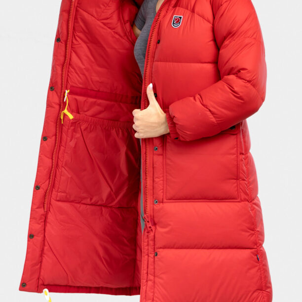 Original Haina femei Fjallraven Expedition Long Down Parka - true red