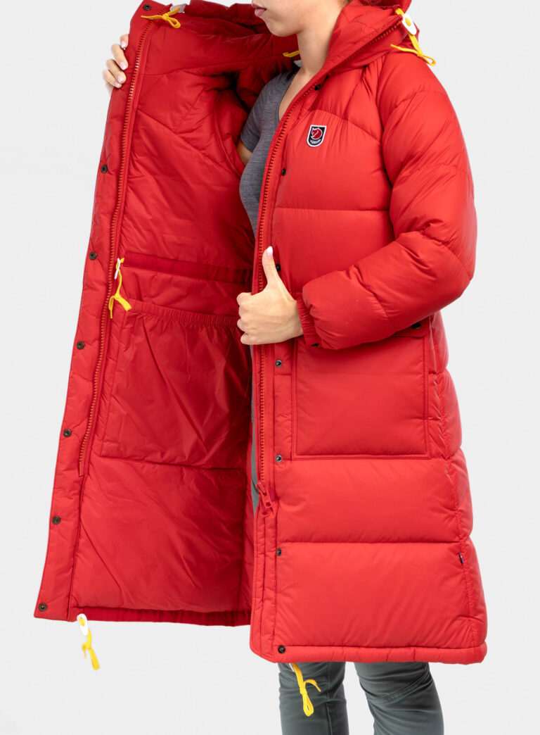 Original Haina femei Fjallraven Expedition Long Down Parka - true red