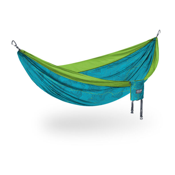 Hamac cu plasă de țânțari ENO DoubleNest Print - Giving Back Hammock - topo cdt/chartreuse